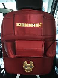 Back of car front seat Iron Man organizer