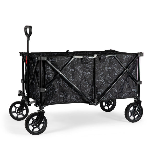 PICNIC TIME Disney Mickey Mouse Adventure Wagon XL, Folding Wagon, Beach Wagon, Sport Utility Wagon, (Black)