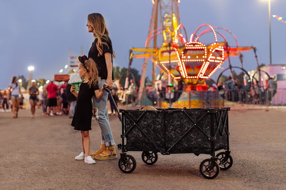 PICNIC TIME Disney Mickey Mouse Adventure Wagon XL, Folding Wagon, Beach Wagon, Sport Utility Wagon, (Black)