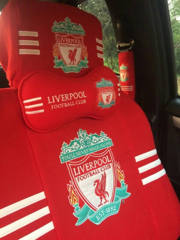Liverpool FC Car Seat Cover With Neck Rest Cushion (one seat)