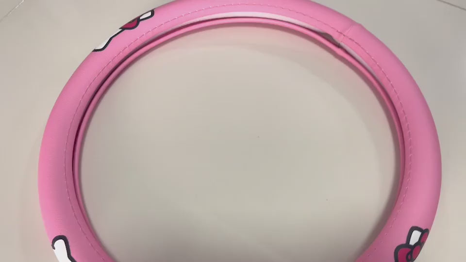 Hello Kitty pink steering wheel cover