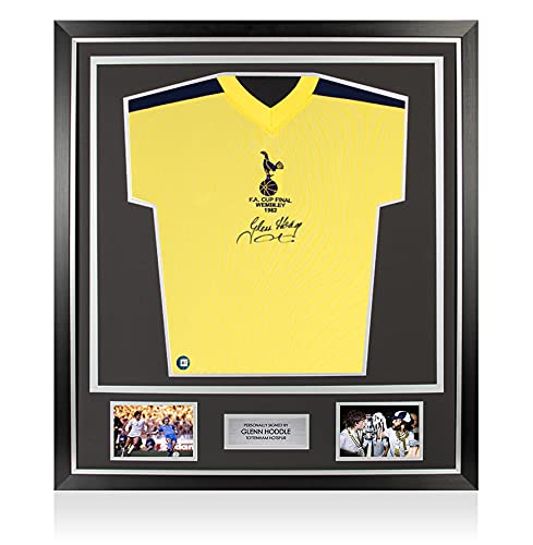 A1SportingMemorabilia.co.uk Framed Glenn Hoddle Signed Tottenham Shirt - 1982 FA Cup Shirt - Premium | Genuine Hand Signed With Certificate | Authentic Autographs | Great Gift