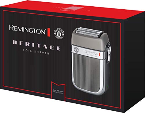Remington Manchester United Heritage Rasoir électrique sans fil avec brosse de nettoyage et serviette pour le visage Argenté
