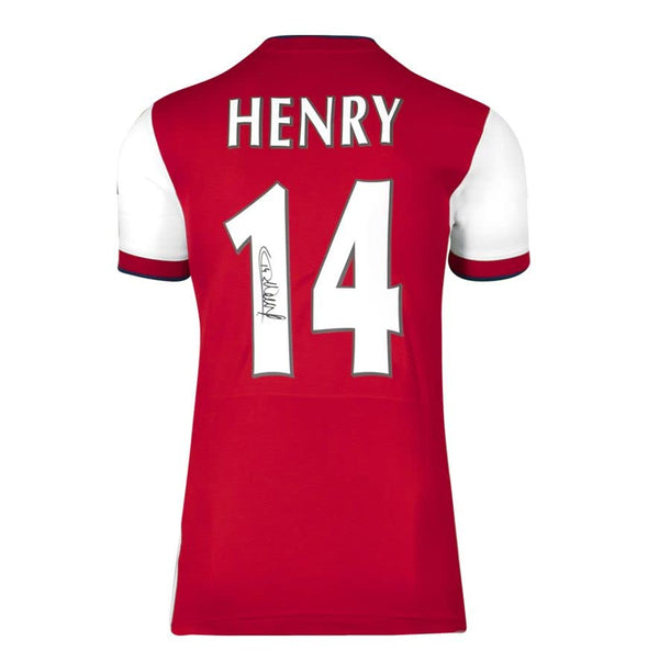 A1SportingMemorabilia.co.uk Chemises signées Dennis Bergkamp et Thierry Henry encadrées - Double cadre | Véritable main signée avec certificat | Autographes authentiques | Super cadeau