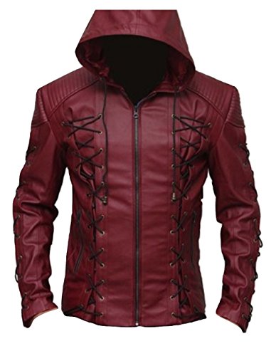 Bestzo Men's Arrow Arsenal Jacket Cow Leather Burgundy -5XL