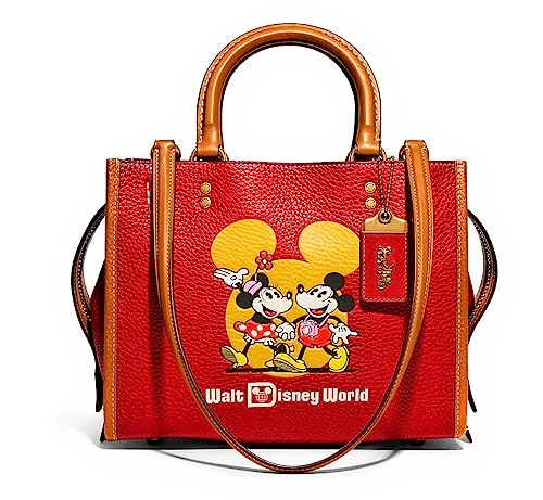 COACH Disney X Rogue 25 With Mickey Mouse And Minnie Mouse Motif, Electronic Red