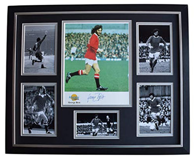 Sportagraphs George Best SIGNED Framed Photo Autograph Huge display Manchester United COA