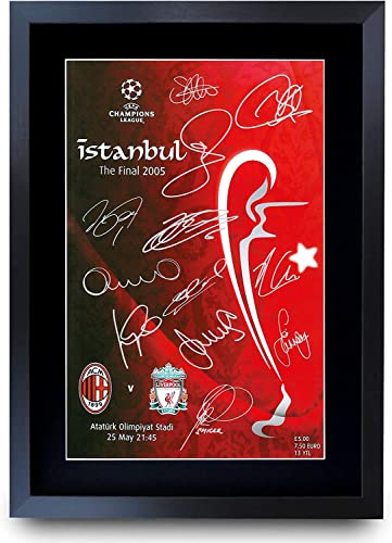 HWC Trading A3 FR Liverpool 6 x Final Programme Posters 1977 1978 1981 1984 2005 2019 Full Team Signed Gift Framed Printed Autograph Football Gifts Photo Picture Display