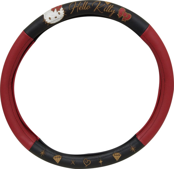Hello Kitty steering wheel cover black and red