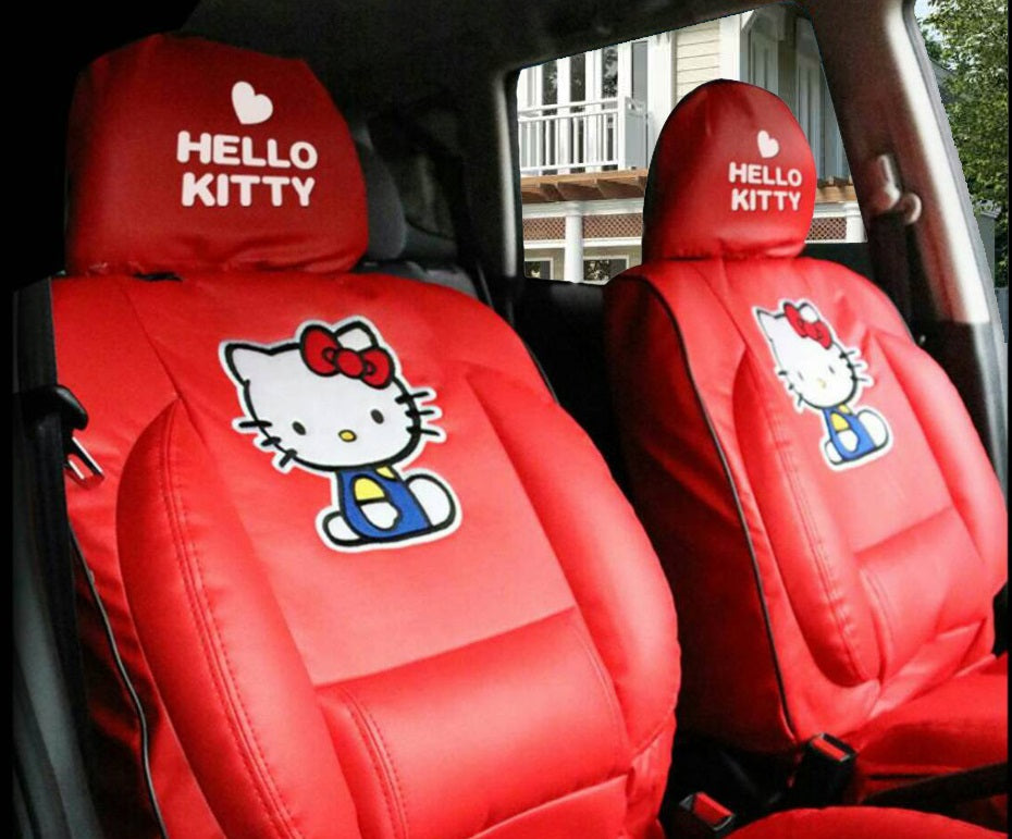 Original Sanrio Hello Kitty auto seat covers pair faux leather licensed –  Premier Car Accessories