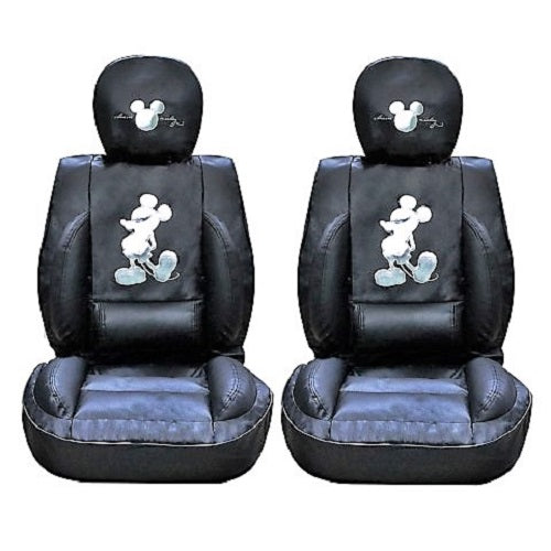 Disney Mickey Mouse auto seat covers pair faux leather black and