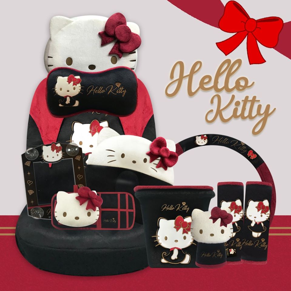 Hello Kitty Auto Accessory Set (I'm Kitty Collection - red) 10 pieces